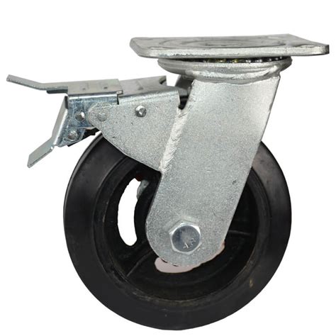 6 Rubber Swivel Caster Wheels With Brake - YTCASTER