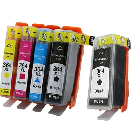 5 X Ink Cartridges Replacement For Hp 364 364xl Hp364 Xl Hp364xl Photosmart 7510 7515 7520 B010a