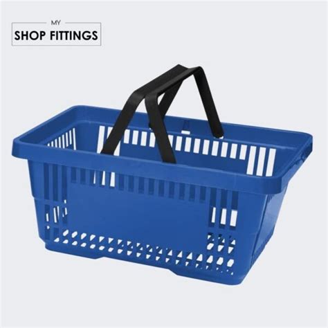 Plastic Shopping Baskets Blue Ltr My Shopfittings