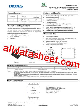 Dmp Lps Datasheet Pdf Diodes Incorporated