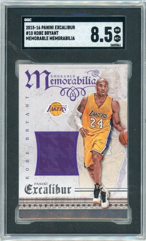 Panini Excalibur Memorable Memorabilia Kobe Bryant Sgc Nm