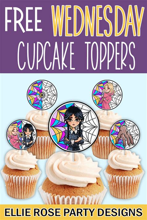 Free Wednesday Addams Cupcake Topper Printables