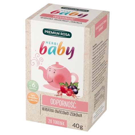 Premium Rosa Herbi Baby Herbatka owocowo ziołowa odporność 40 g 20 x 2