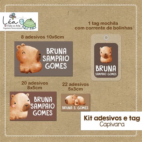 Kit Material Escolar Capivara L A Foto E Arte