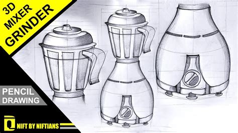 How To Draw A Mixer Grinder Using Pencil Pencil Drawing Dezine Quest