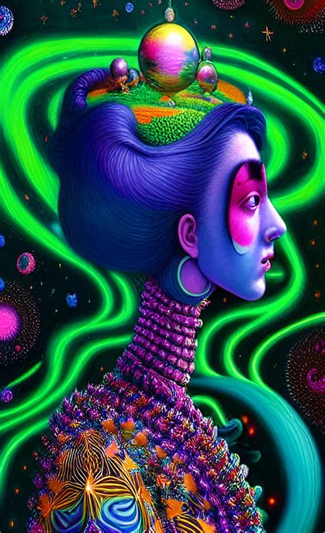 Psychedelic Portrait Digital Art By Barroa Artworks Pixels