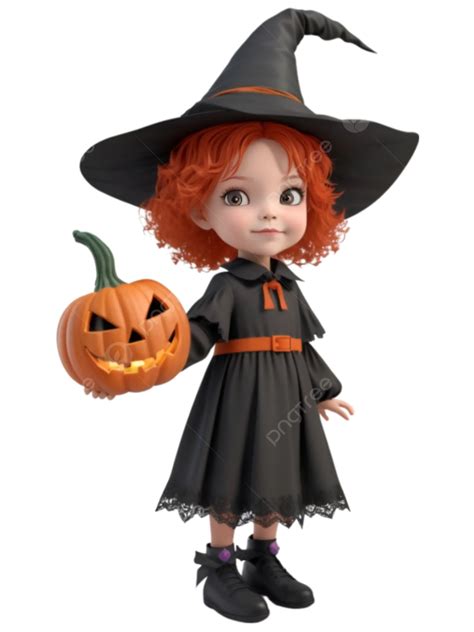 Halloween Day Pumpkin Cute Girl Vector Halloween Witch Pumpkin Png