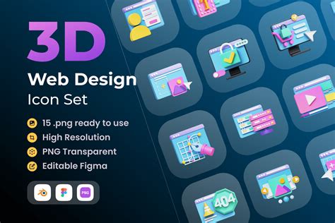 Web Graphics 3D Icon Pack - 15 Free Download Design & Development 3D ...