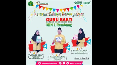 Perkuat Literasi MIN 1 Rembang Rilis Gerakan Satu Guru Satu Buku