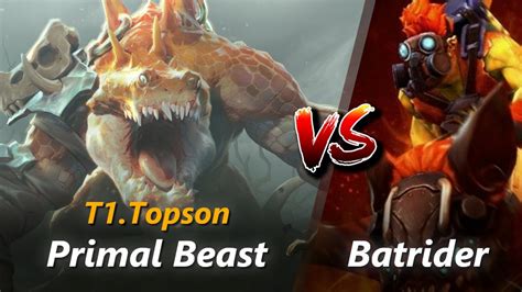 Topson Mid Primal Beast Vs Batrider First 10 Minutes YouTube