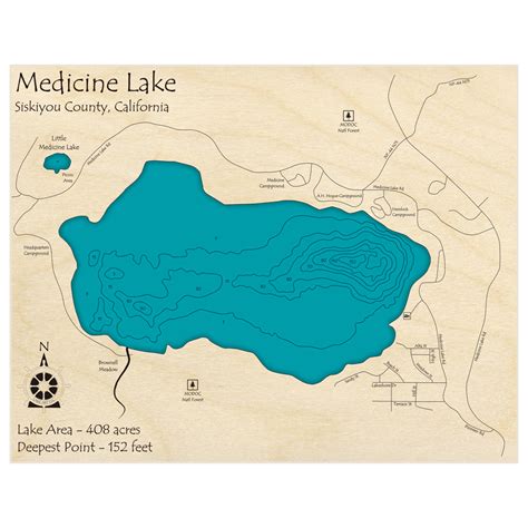 Medicine Lake 3d Custom Wood Map Lake Art Llc