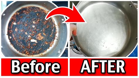 How To Clean Burnt Stainless Steel Pan Youtube