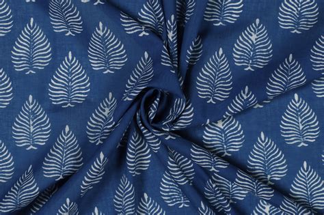 Indigo Fabric Indigo Blue Cotton Fabric Block Printed | Etsy