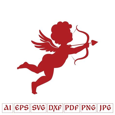 San Valentino Cupido Silhouette Eps Svg Dfx Png San Etsy Italia