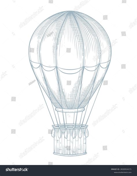 Vector Illustration Hot Air Balloon Vintage Stock Vector Royalty Free