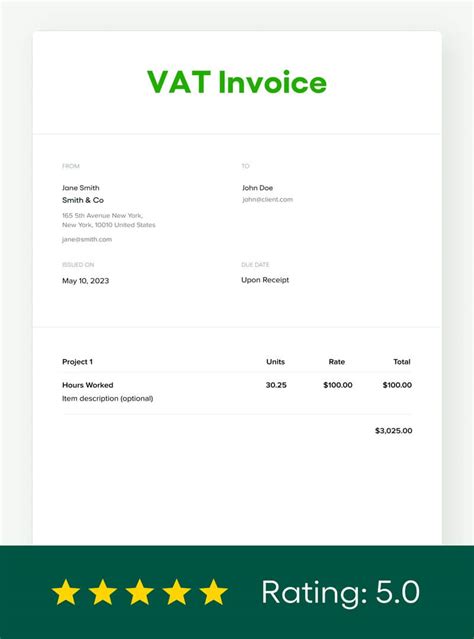 Free Vat Invoice Template Free 2024 Updated Bonsai