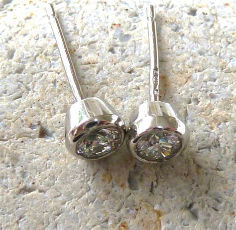 Diamond Stud Earrings Platinum Diamond Earrings - Etsy