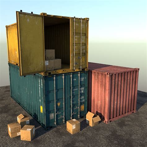 Container 20ft 3D Asset CGTrader