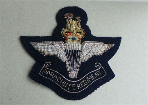 Parachute Regiment Wire Embroidered Bullion Blazer Badge EBay Badge