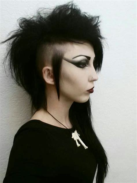 Pin By The Velveteen Jackalope On Trad Goth Goth Hair Deathhawk