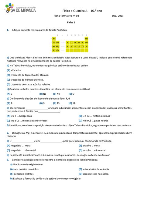 Q Ficha Form Dez Fisica F Sica E Qu Mica A Ano