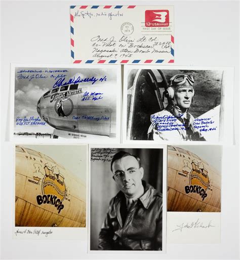 Lot - (NAGASAKI MISSION) BOCKSCAR CREW SIGNED GROUPING (10)