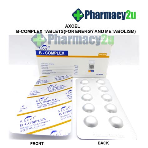 Axcel Vitamin B Complex 10 Tablets For Energy And Metabolism Shopee