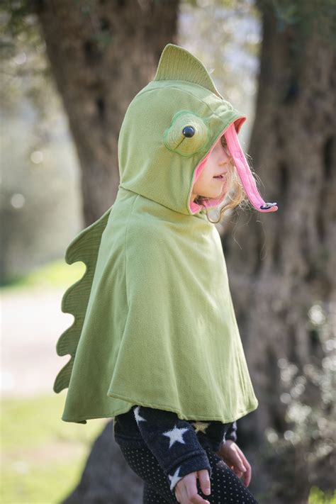 Chameleon Costume Dress Up Pretend Play Kids Cape Halloween