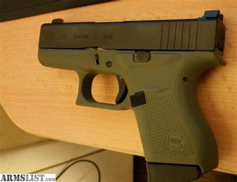 ARMSLIST For Sale FS Glock 43 OD Green Night Sights G43