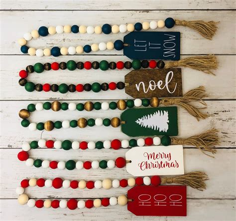 Christmas Tray Decor Bead Garland Christmas Tree Christmas Tree