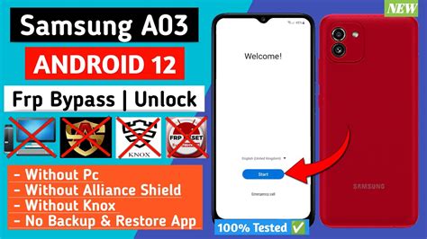 Samsung A03 SM A035F Frp Bypass Android 12 Without PC No BackUp