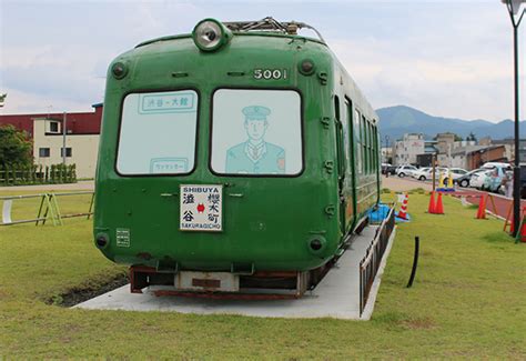 大館駅前にやってきた渋谷の青ガエル（東急5000系） 親子鉄＆秋田の鉄道ブログ