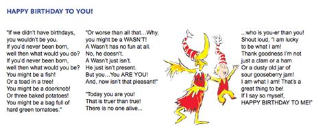 Happy Birthday To You By Dr Seuss Klonow