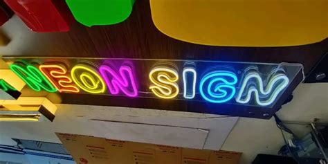 Rectangle Multicolor Neon Acrylic Led Sign Board For Advertising At Rs