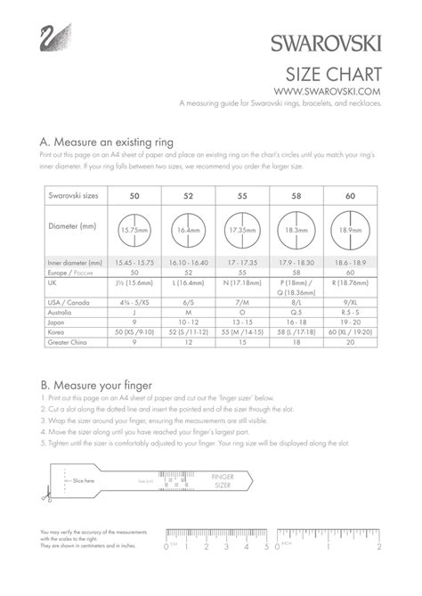 Size Chart Swarovski