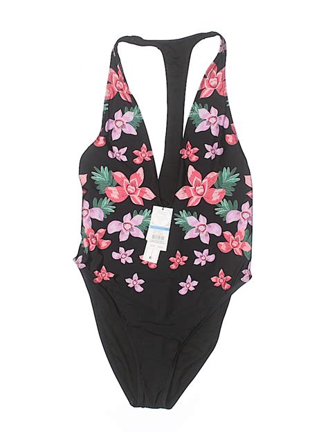 The Bikini Lab Floral Black One Piece Swimsuit Size XL 67 Off ThredUP