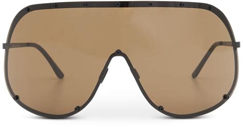 Rick Owens Oversized Shield Sunglasses In Brown In Natural Lyst