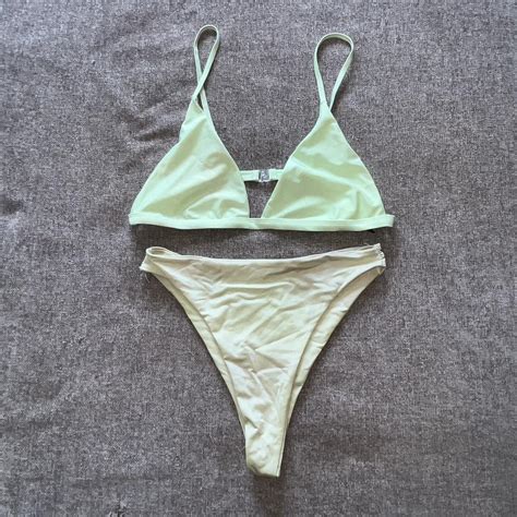 PLT Mix And Match Green Bikini Lime Beach Bum Slogan Depop
