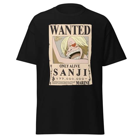 One Piece Sanji Wanted Vintage Poster T Shirt One Piece Universe