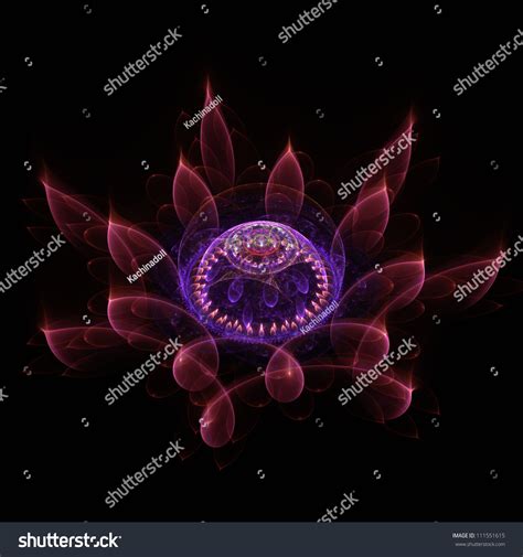 Abstract Fractal Design Lotus Flower Isolated Stock Illustration 111551615 Shutterstock