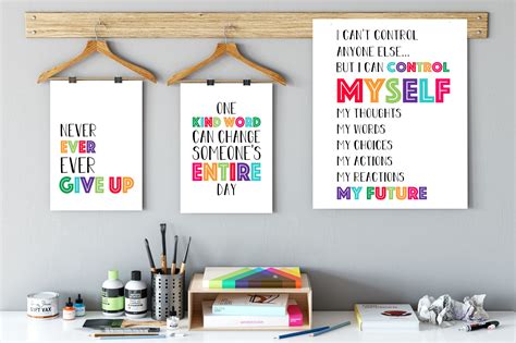 Teacher Poster Bundle Motivational Inspiration Classroom Decor Etsy