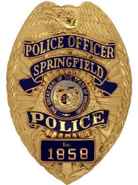 Us State Of Illinois City Of Springfield Police Department Badge