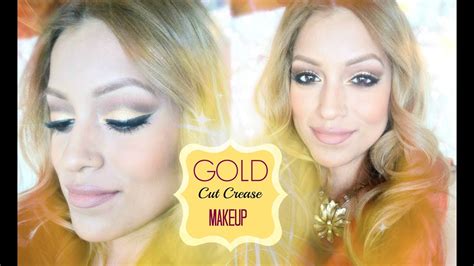 Cut Crease Gold Glam Makeup Tutorial Sincerelyria Youtube