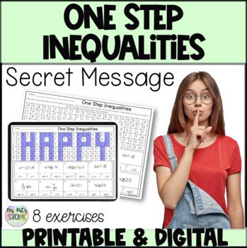 Solving One Step Inequalities Printable and Digital Activity by Ms Pat Store