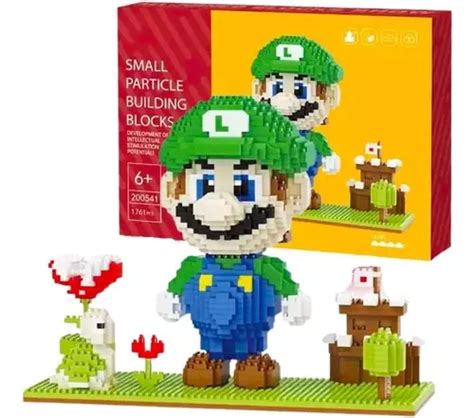 Luigi Rompecabezas 3d Mini Bloques Armable Super Mario Bros