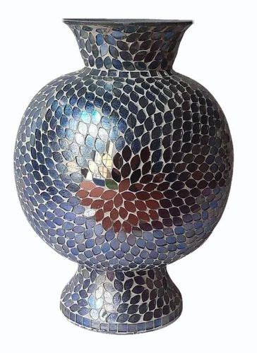 Handicraft Decoration 13inch Mosaic Finish Iron Flower Vase Shape Pot