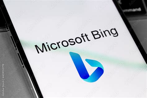 Microsoft Bing Logo On Screen Smartphone Iphone Closeup Microsoft Bing