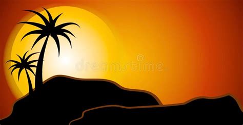 Desert Scene Sunset Silhouette Royalty Free Stock Images - Image: 3067969