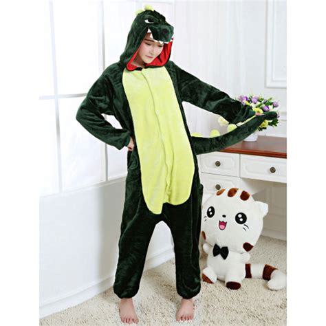 Kit Pijama Dinossauro Verde E Pantufa Fantasia Kigurumi Macac O