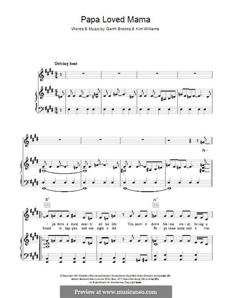 Papa Loved Mama By G Brooks K Williams Sheet Music On MusicaNeo